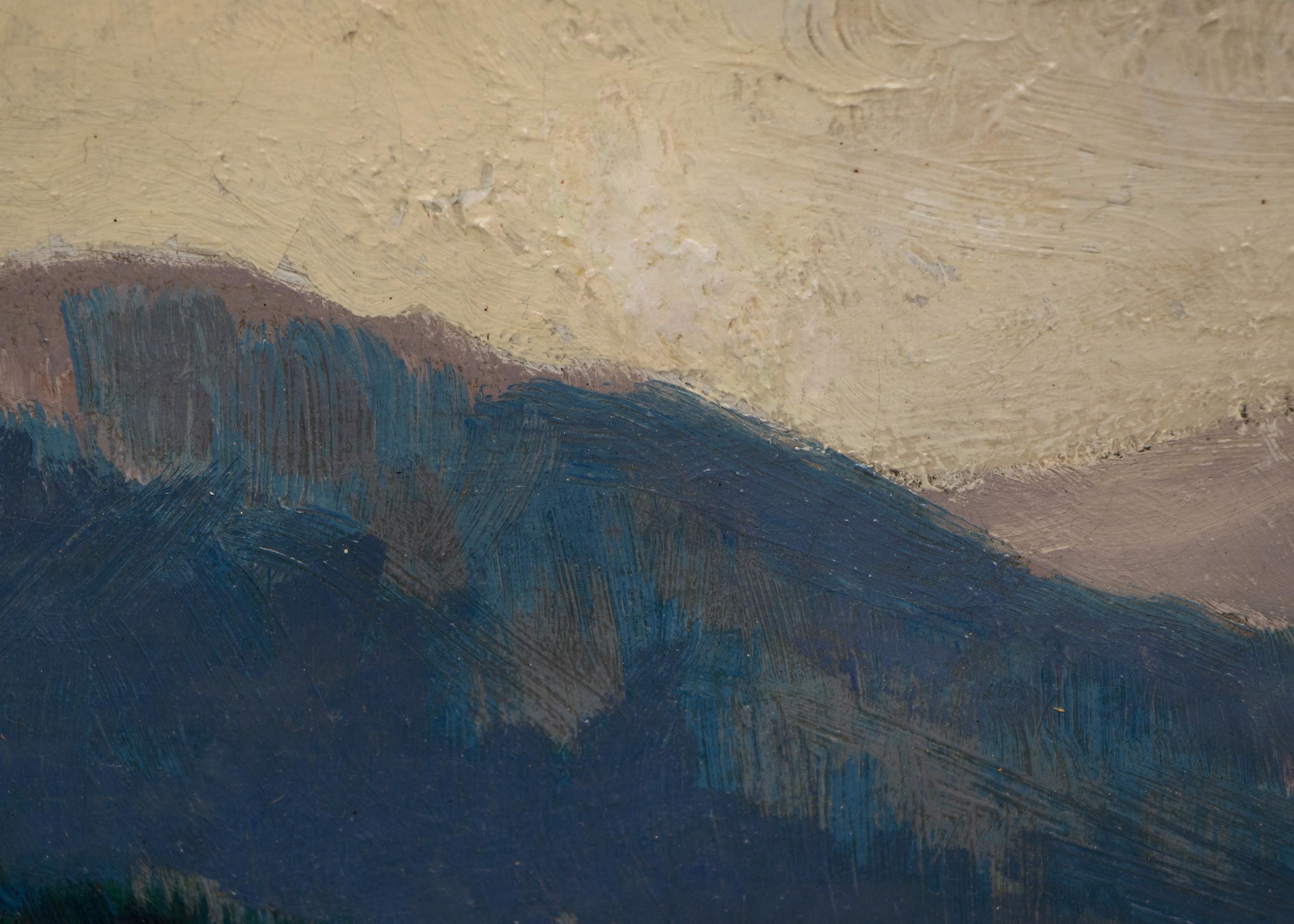 American Modernist Colorado Mountain Landscape Oil Painting, Fall Autumn Scene 3