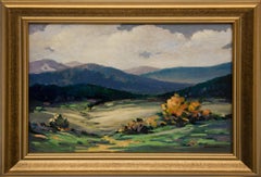 American Modernist Colorado Mountain Landscape Oil Painting, Fall Autumn Scene