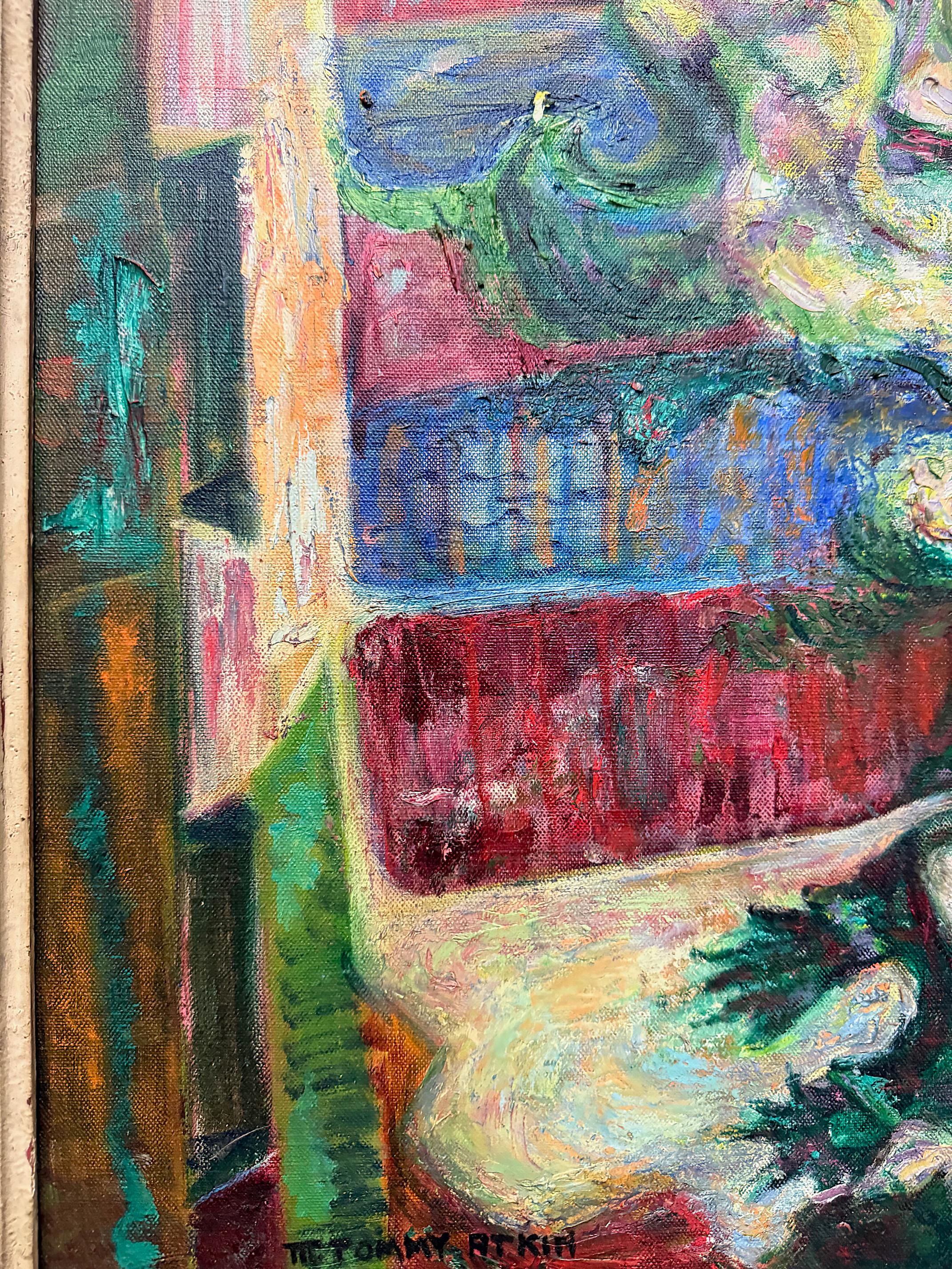 Mildred Tommy Atkin Mitte des Jahrhunderts Malerei Abstrakter Expressionist (Handbemalt) im Angebot