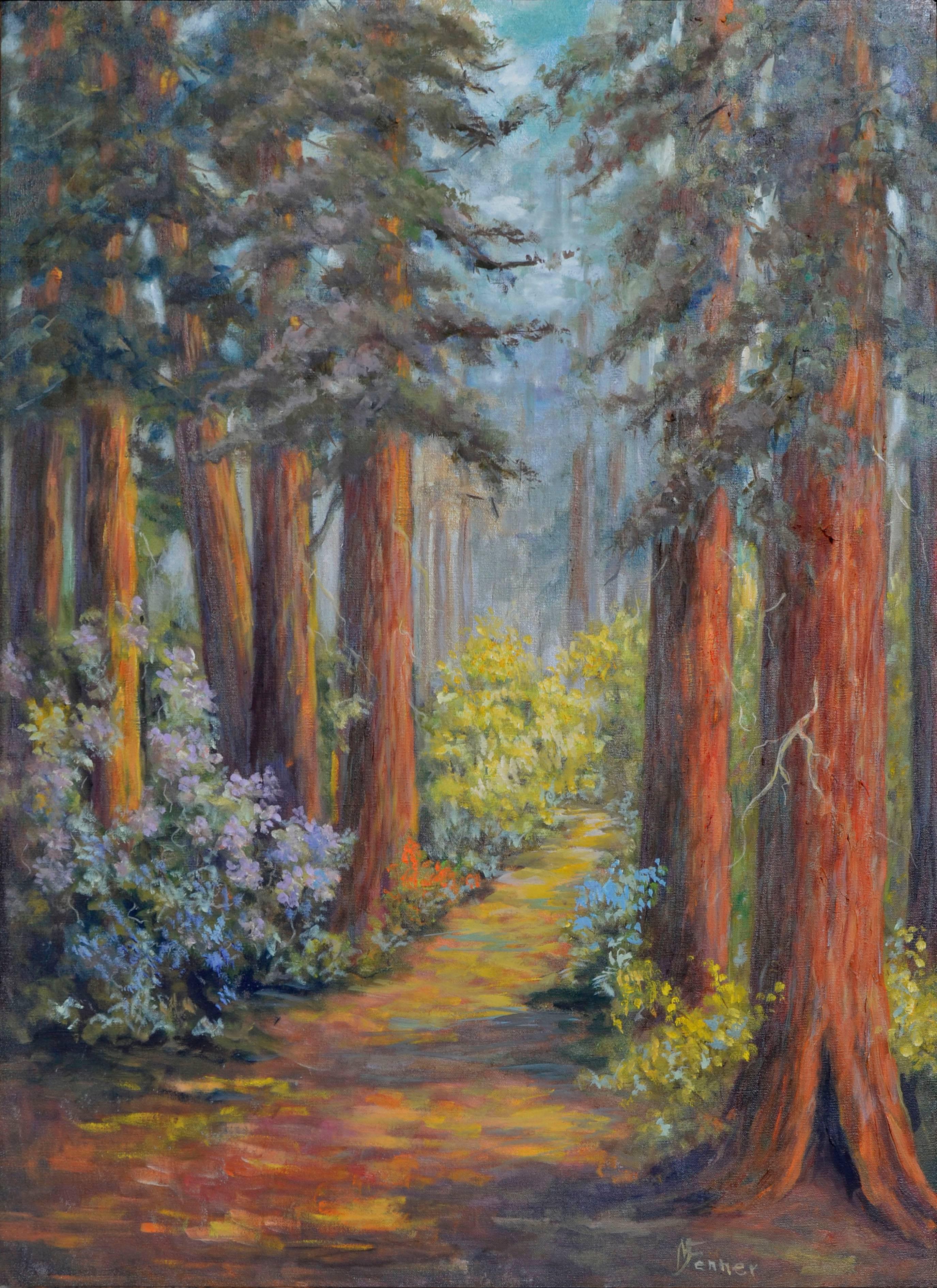 Henry Cowell Redwoods  - Painting by  Mildred Vejtasa Fenner 