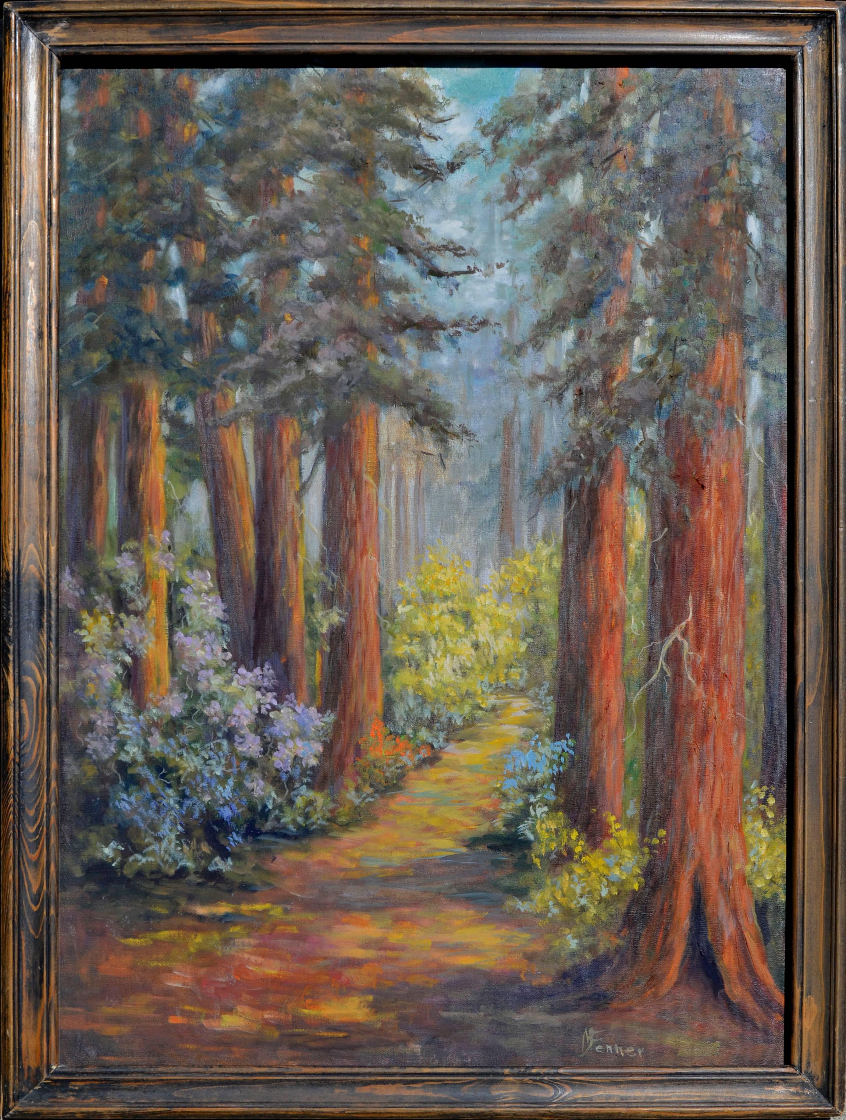  Mildred Vejtasa Fenner  Landscape Painting - Henry Cowell Redwoods 