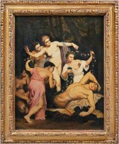 Seguace di Emile Bin - Quadro di figura del XIX-XX secolo - Il sonno di Pan
