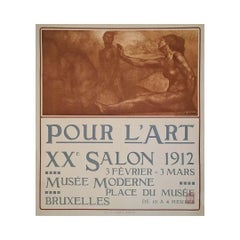 1912 original poster by Émile Fabry for the XXe Salon Pour l’Art in Brussels