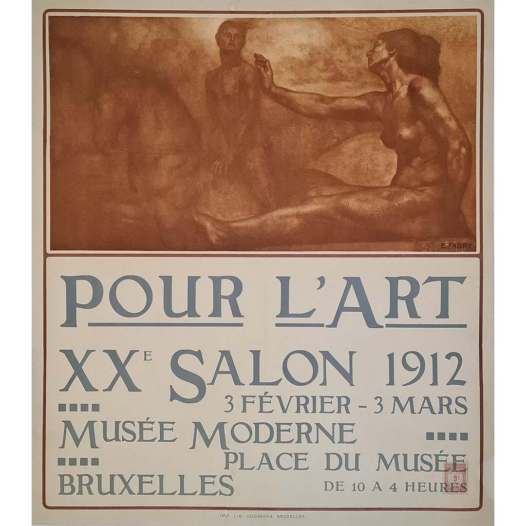 1912 original poster by Émile Fabry for the XXe Salon Pour l’Art in Brussels
