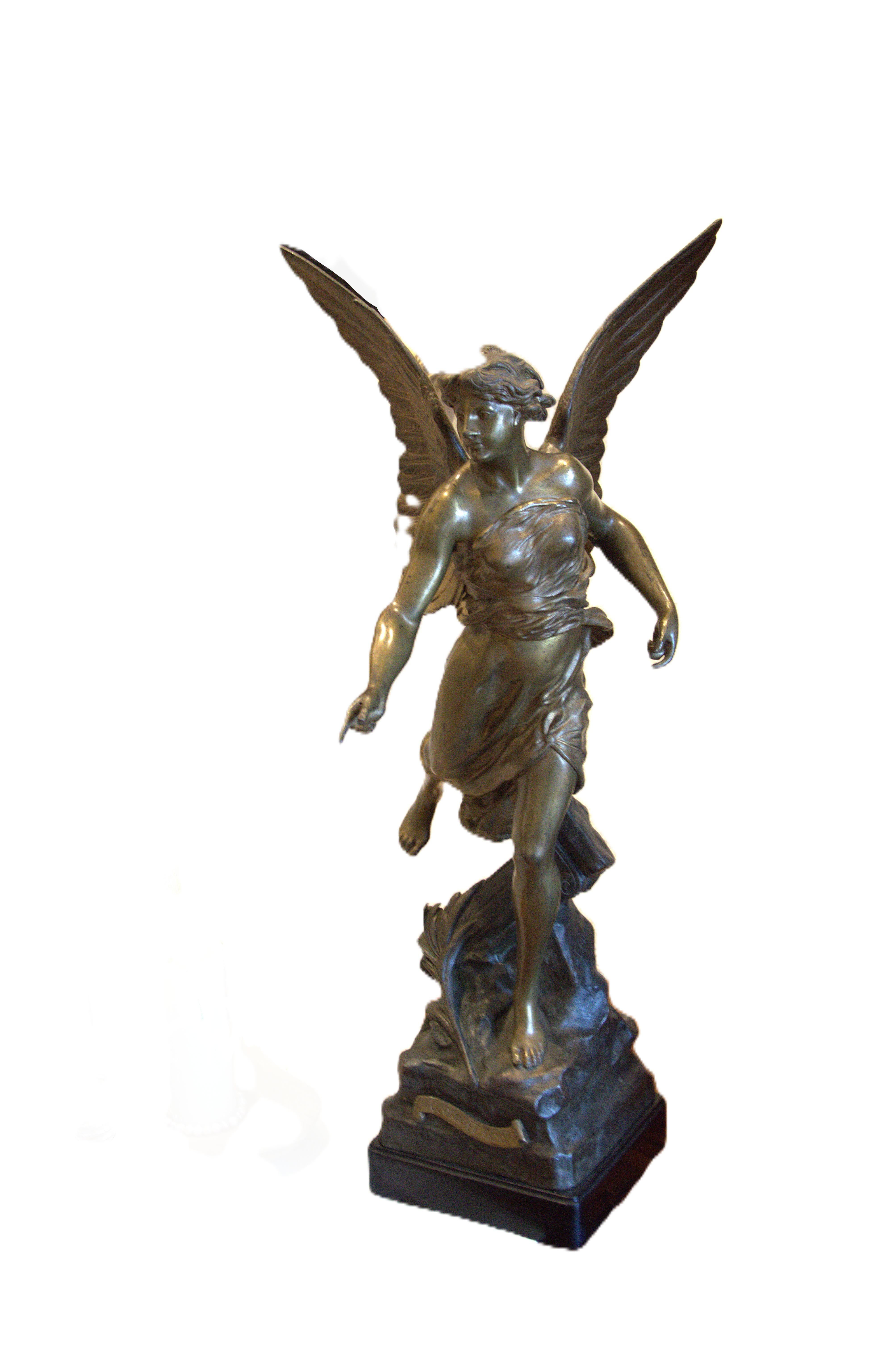 Emile Louis Picault (1833-1915), 'Gloria et Fama' - Sculpture by Émile Louis Picault (1833–1915)