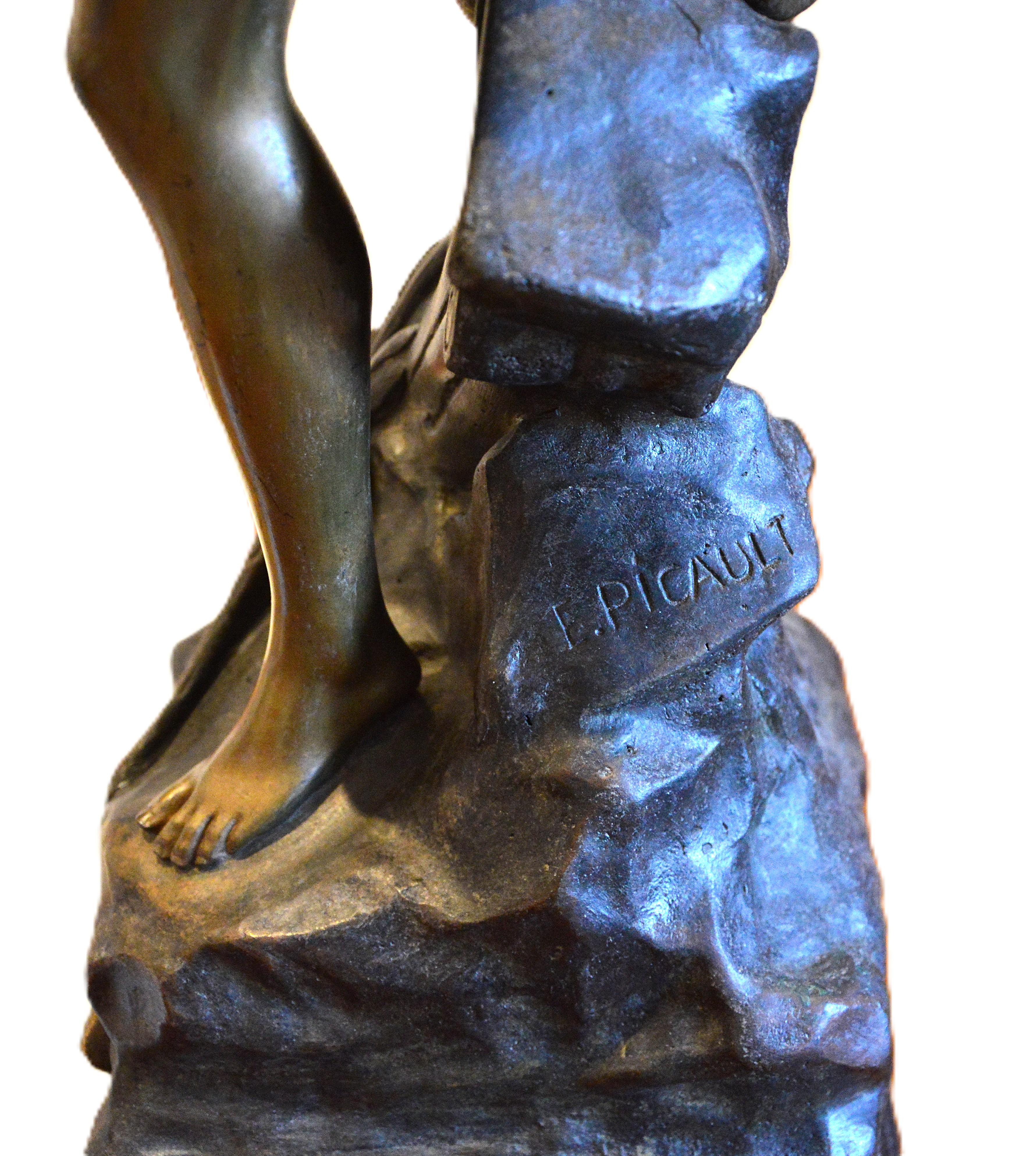 Bronze
67,5 cm
signed
restored Partina original


Émile Louis Picault (1833–1915) was a French sculptor known for his dynamic bronze works, often depicting mythological, allegorical, or historical themes. He was one of the prolific figures of the