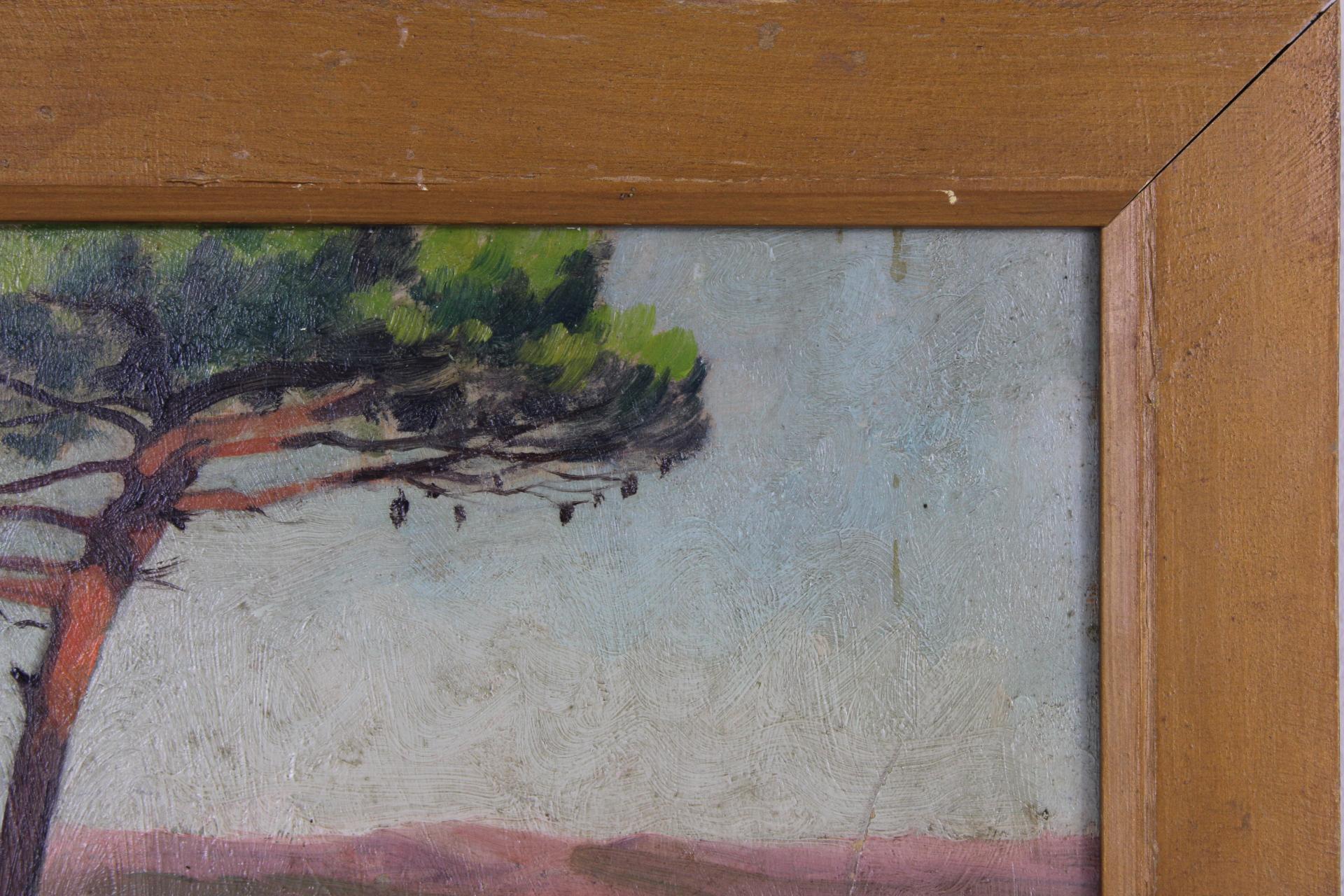 Pine Trees, Original Oil on Panel, Impressionist Émile Louis Thivier (1858-1922) For Sale 2