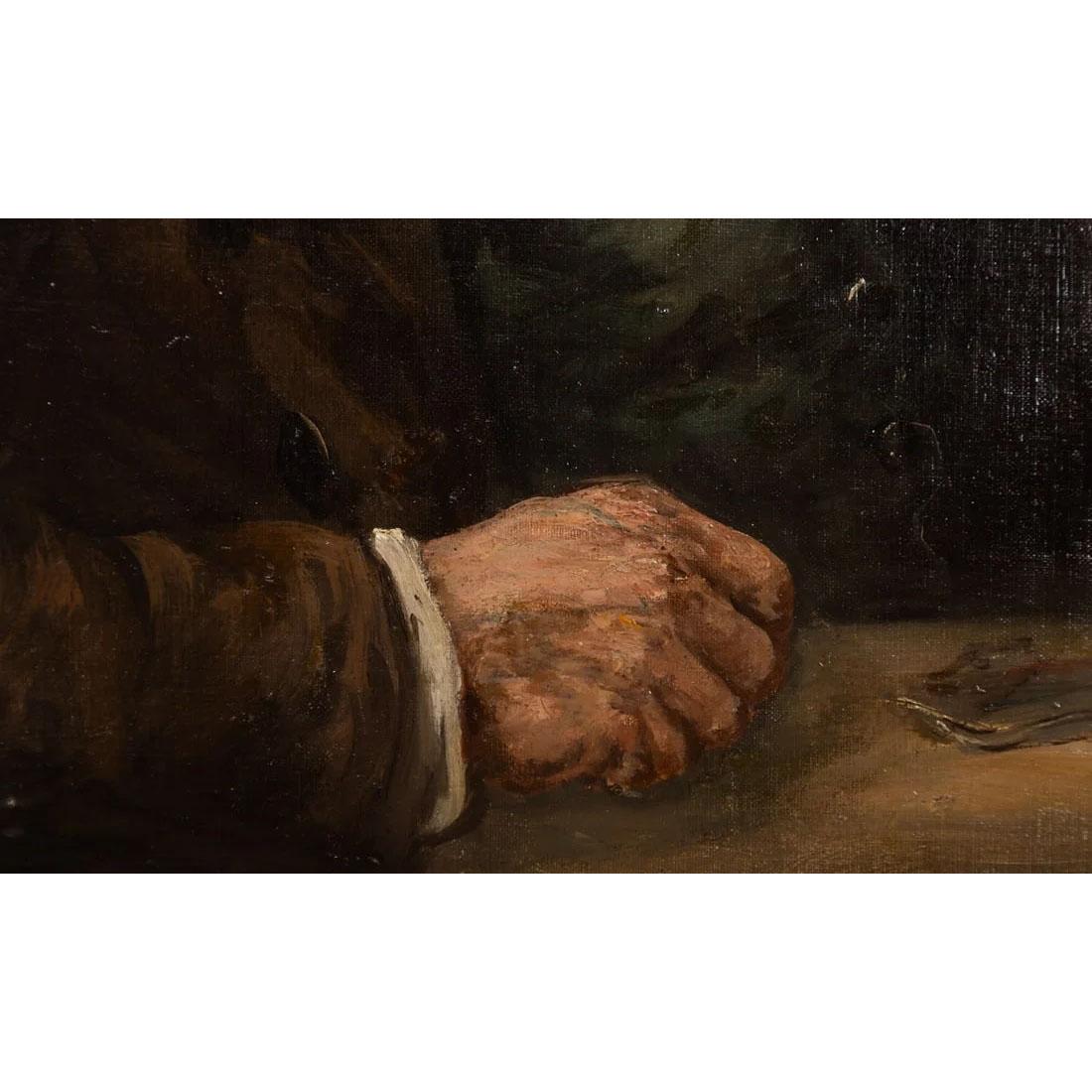 Olio su tela francese del XIX-XX secolo 