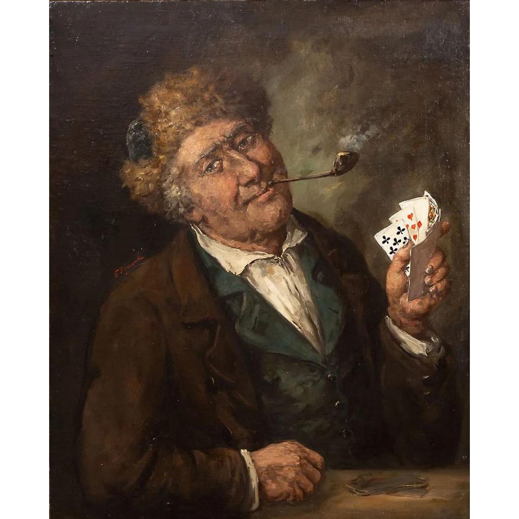 Olio su tela francese del XIX-XX secolo 
