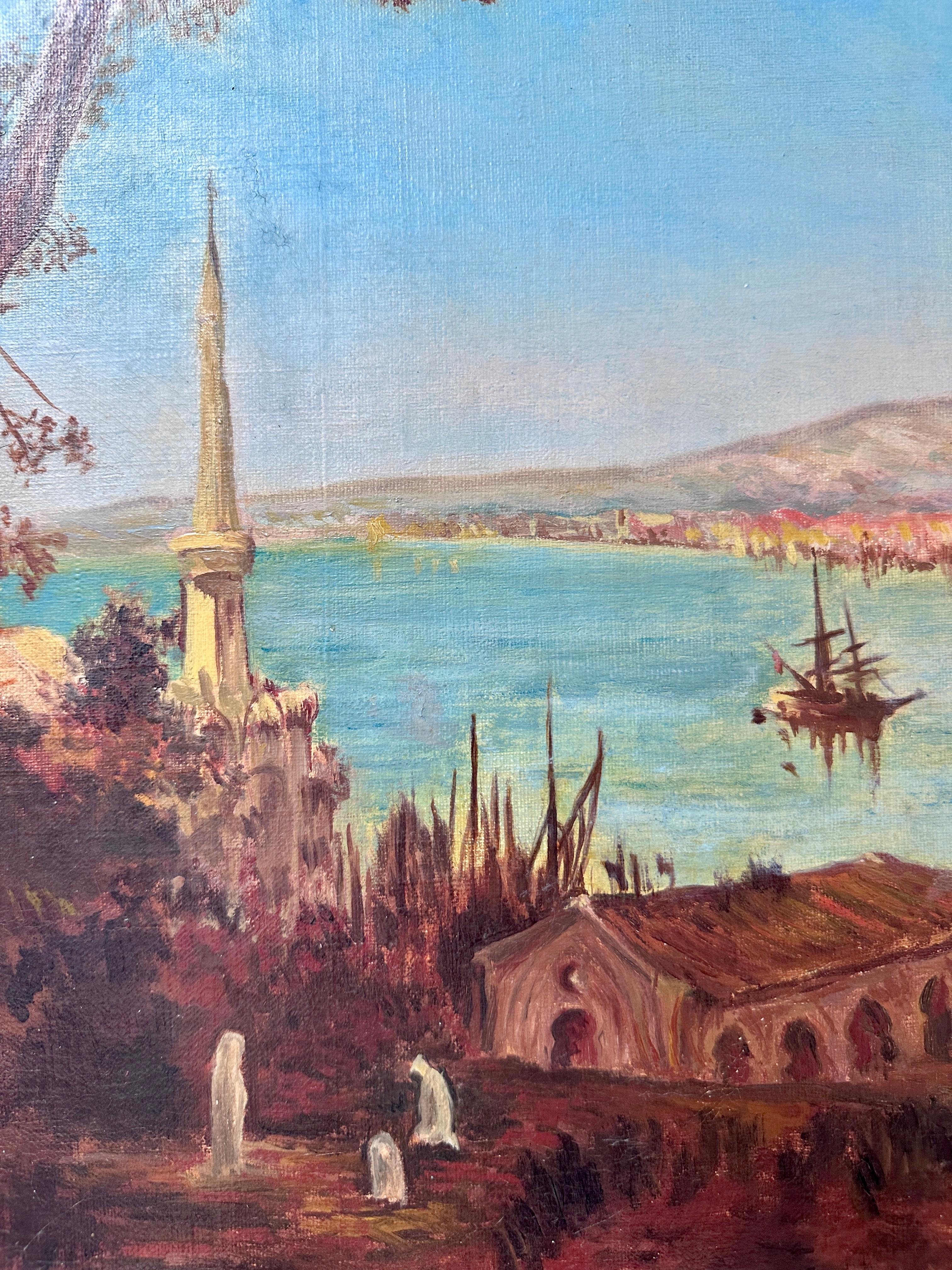 Vista di Istanbul - Horn d'Oro e Moschea Süleymaniye in vendita 2