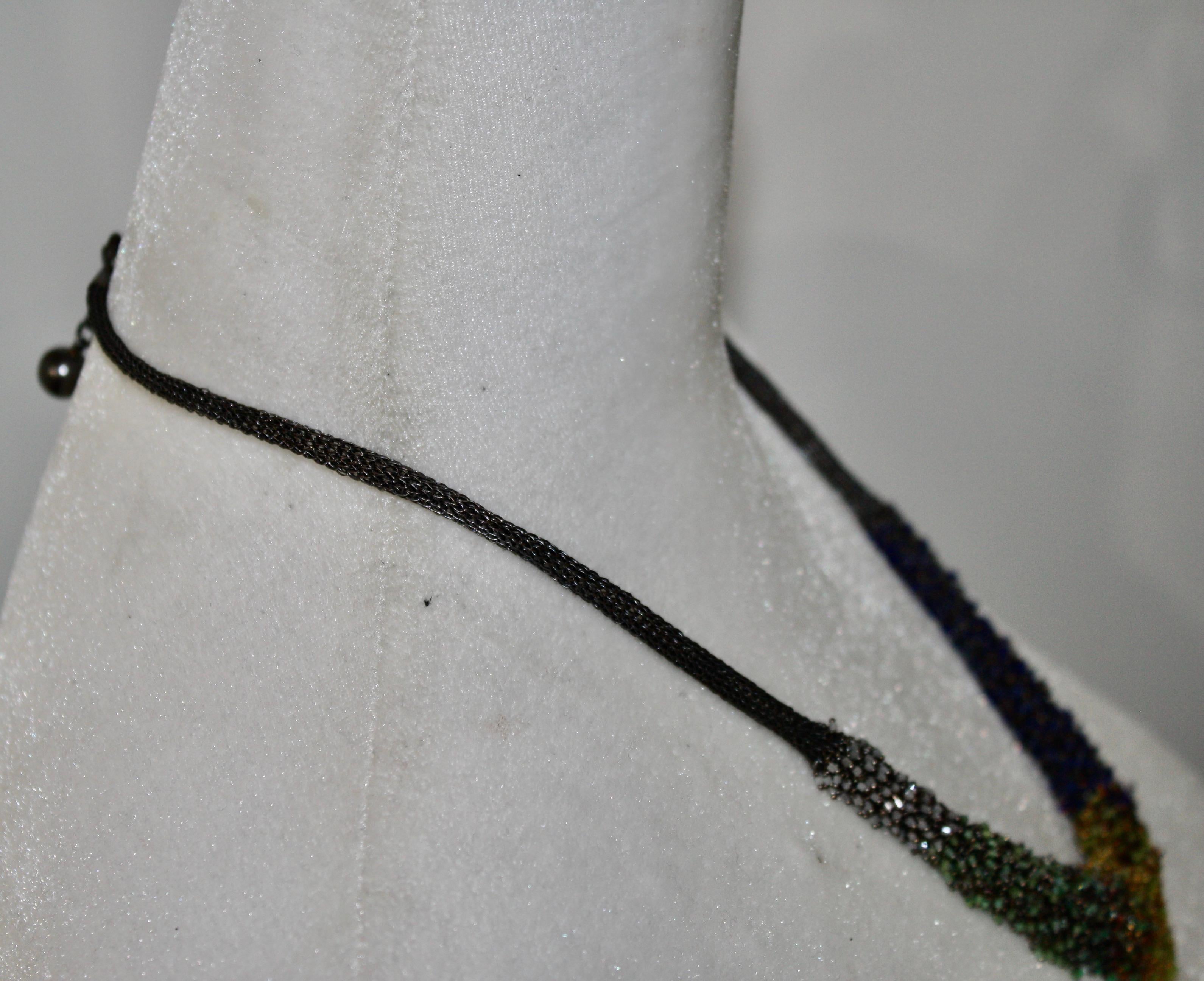 Milena Zu Blue and Green Swarovski Beads Necklace 1