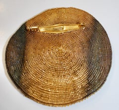 Milena Zu Gold Disk Swarovski Beads Oversized Brooch