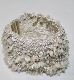 Milena Zu White Swarovski Beaded Bracelet