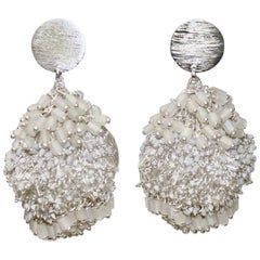 Milena Zu White Swarovski Beaded Earrings