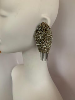 Milena Zu Woven Metal Beaded Clip Earrings
