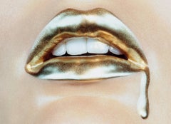 Bold Gold #2 – Miles Aldridge, Woman, Lips, Mouth, Model, Pop Art, contemporary