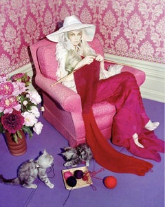 Story du chat n°5 Miles Aldridge, Femme, mode, érotique, mannequin, chat, fleurs, art