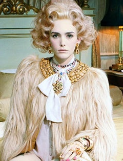 Dog Lady #1 – Miles Aldridge, Woman, Fashion, Glamour, Dog, Hotel Room, Animal