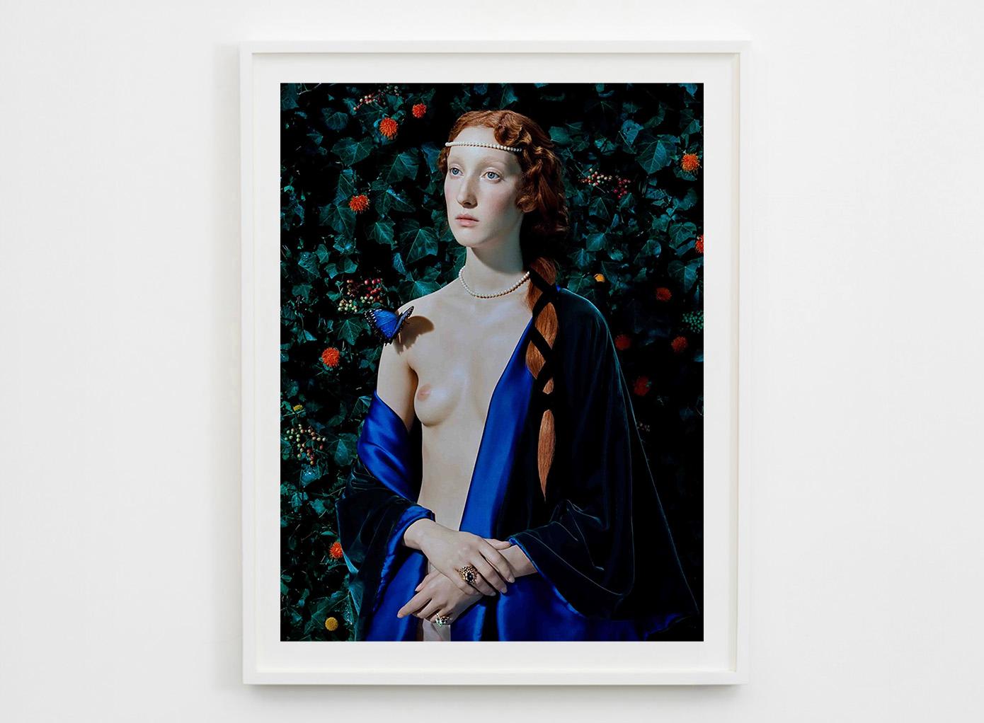 In The Garden, 2017 - Black Portrait Photograph by Miles Aldridge