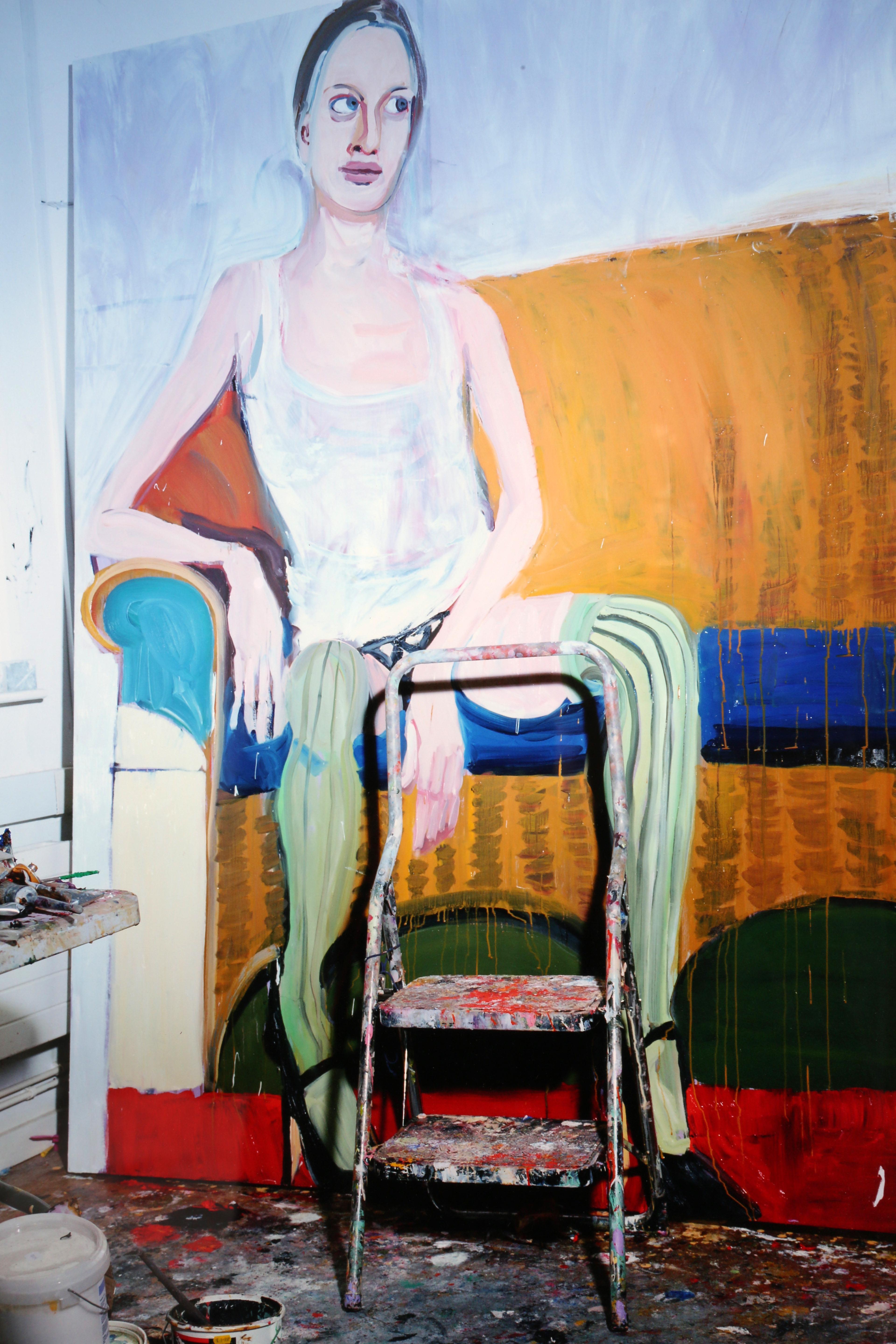 Kristen, Painting by Chantal Joffe (from Kristen series)  For Sale 3