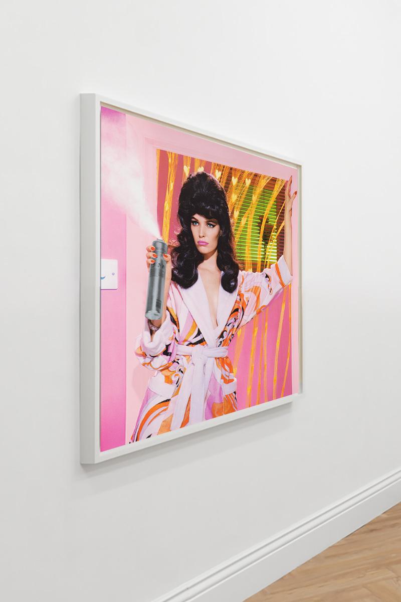 Miles Aldridge (Colour Photography)
Signed and numbered on reverse
Chromogenic print
43 ¾ × 38 ½ inches
Edition of 15 + 3 APs

Miles Aldridge’s singular aesthetic is characterised by the use of vibrant hues and elaborately styled sets through which