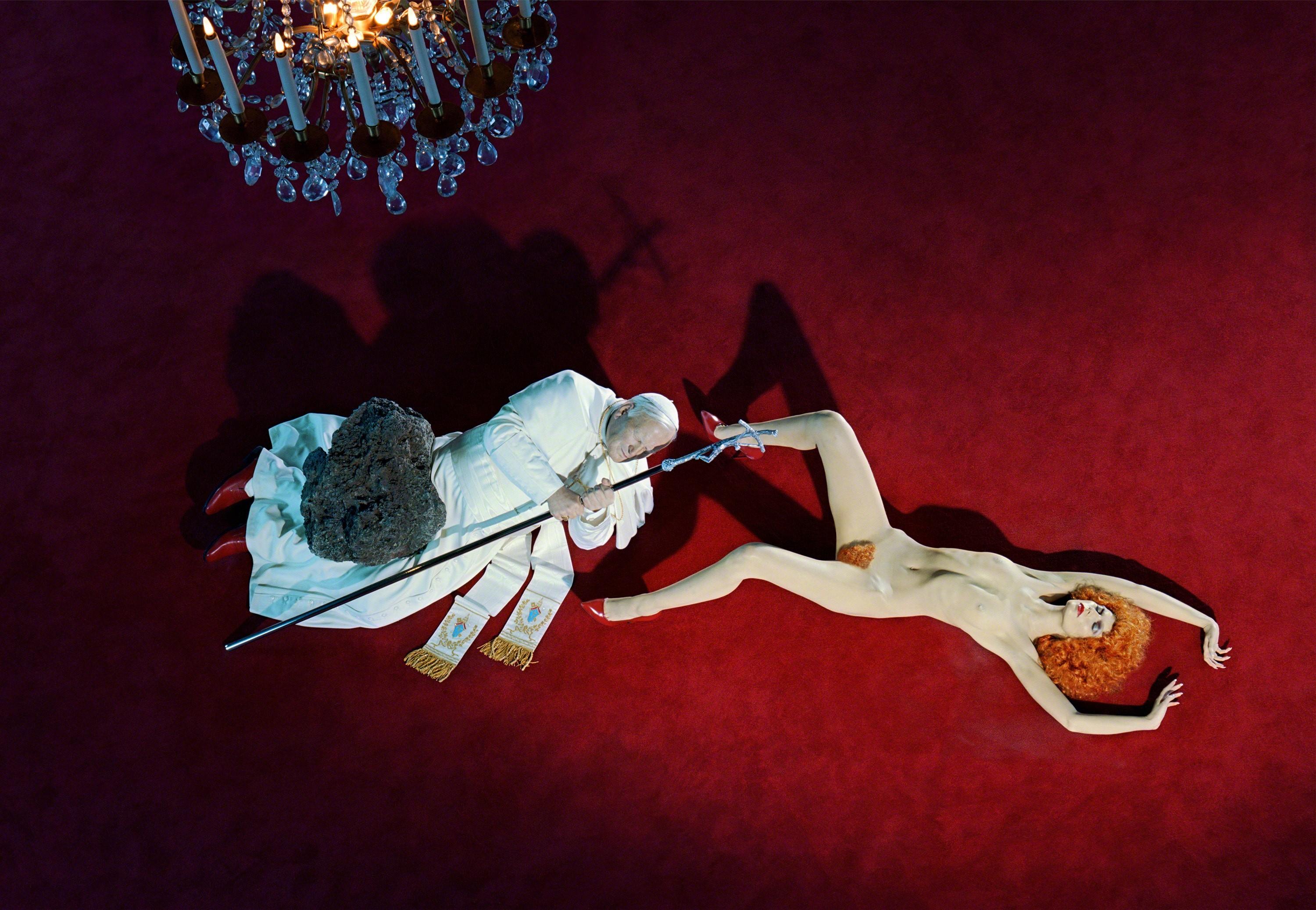 The Ninth Hour (after Cattelan) – Miles Aldridge, Woman, Fashion, Erotic, Nude