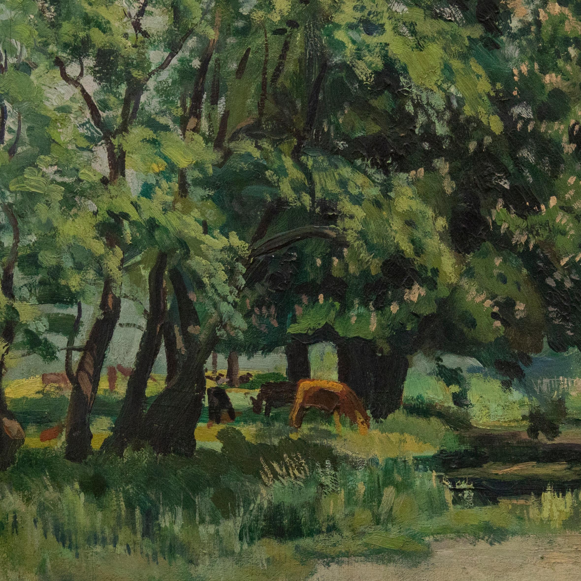 Miles Balmford Sharp (1897-1981) - Olio incorniciato della metà del XX secolo, Church Lane 4