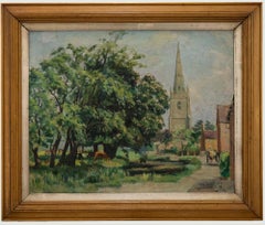 Vintage Miles Balmford Sharp (1897-1981) - Framed Mid 20th Century Oil, Church Lane
