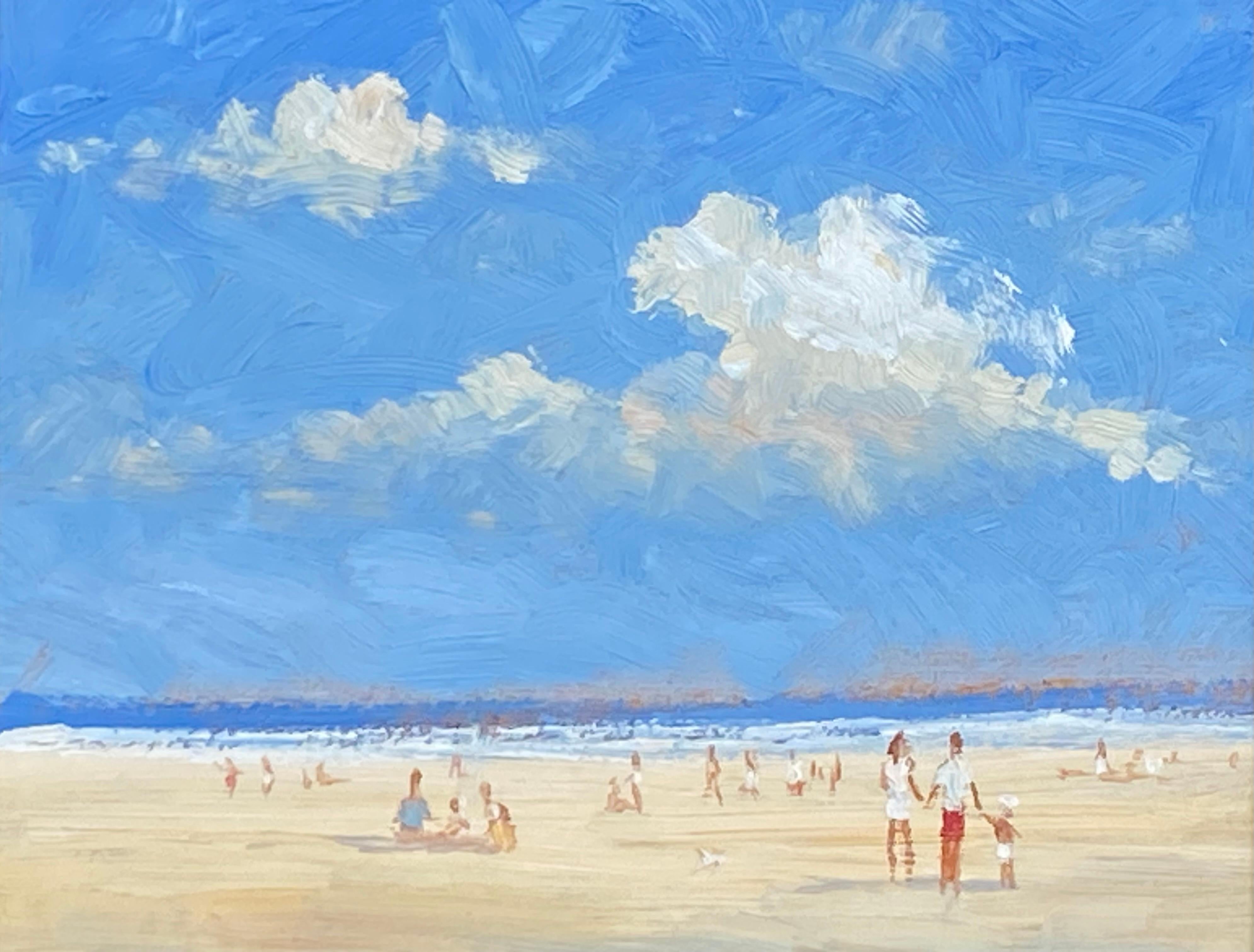 Journée à la plage - Post-impressionnisme Painting par Miles Christopher Fairhurst