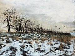 Apple Orchard with Crows