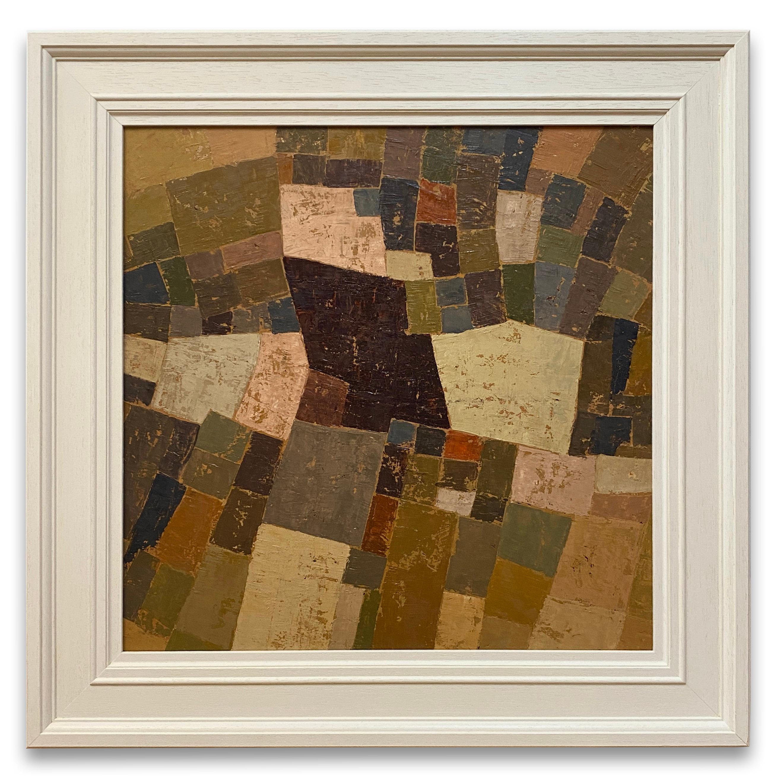 Lights On The River is an evocative work inspired by a walk across the River Thames on a hot summer night. The heavily abstracted shapes convey the effect of the city lights reflected on the dark waters below.

Additional information:
Oil Paint on