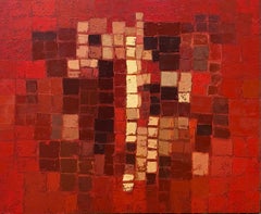 Harmony In Red, Landscape Artwork, Original Oil Painting, Abstract Art