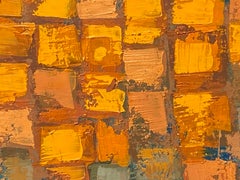 Luces en el río, Paisaje, Pintura al óleo original, Arte abstracto