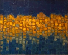 Lights On The River, Landscape Artwork, Original Oil Painting, Abstract Art