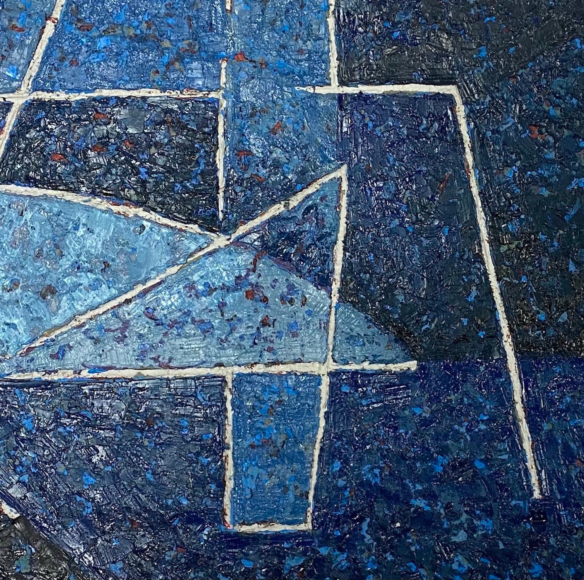 Miles Cole, Composition bleue, peinture abstraite originale, Art contemporain bleu en vente 3