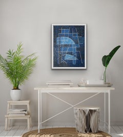 Miles Cole, Blue Composition, Original Abstract Painting, Blue Contemporary Art