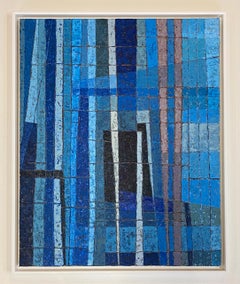 Miles Cole, Intersections, Blue Abstract Art, Original Painting,