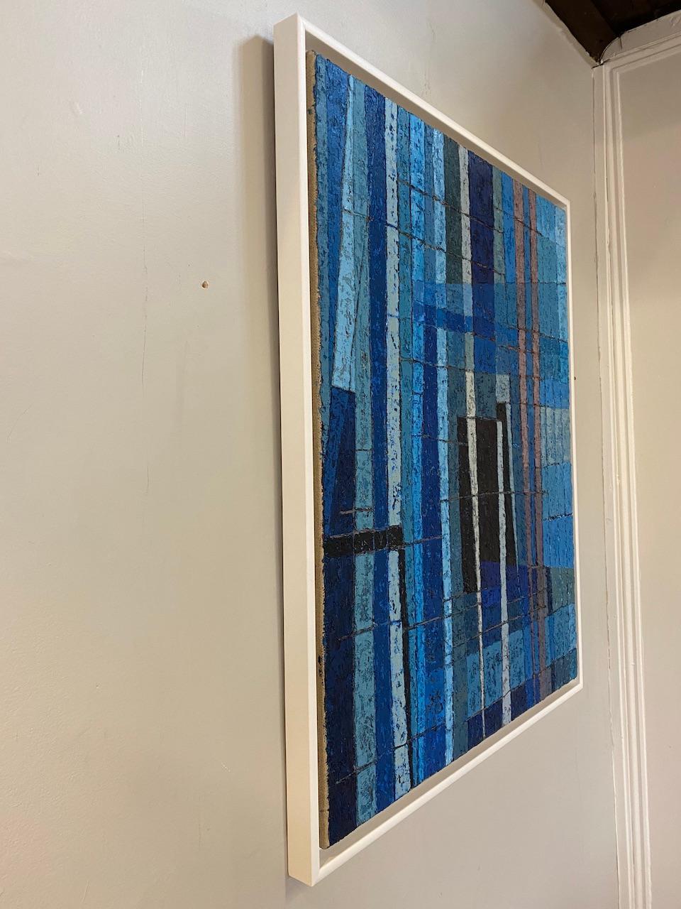 Miles Cole, Intersections, Art abstrait bleu, peinture originale,  en vente 5