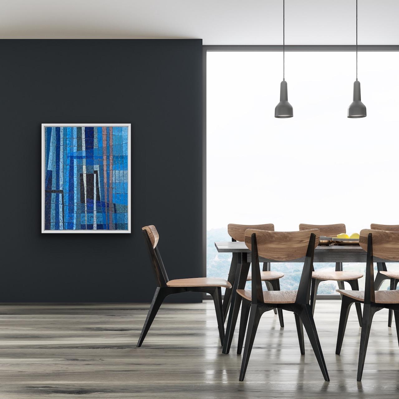 Miles Cole, Intersections, Art abstrait bleu, peinture originale,  en vente 6