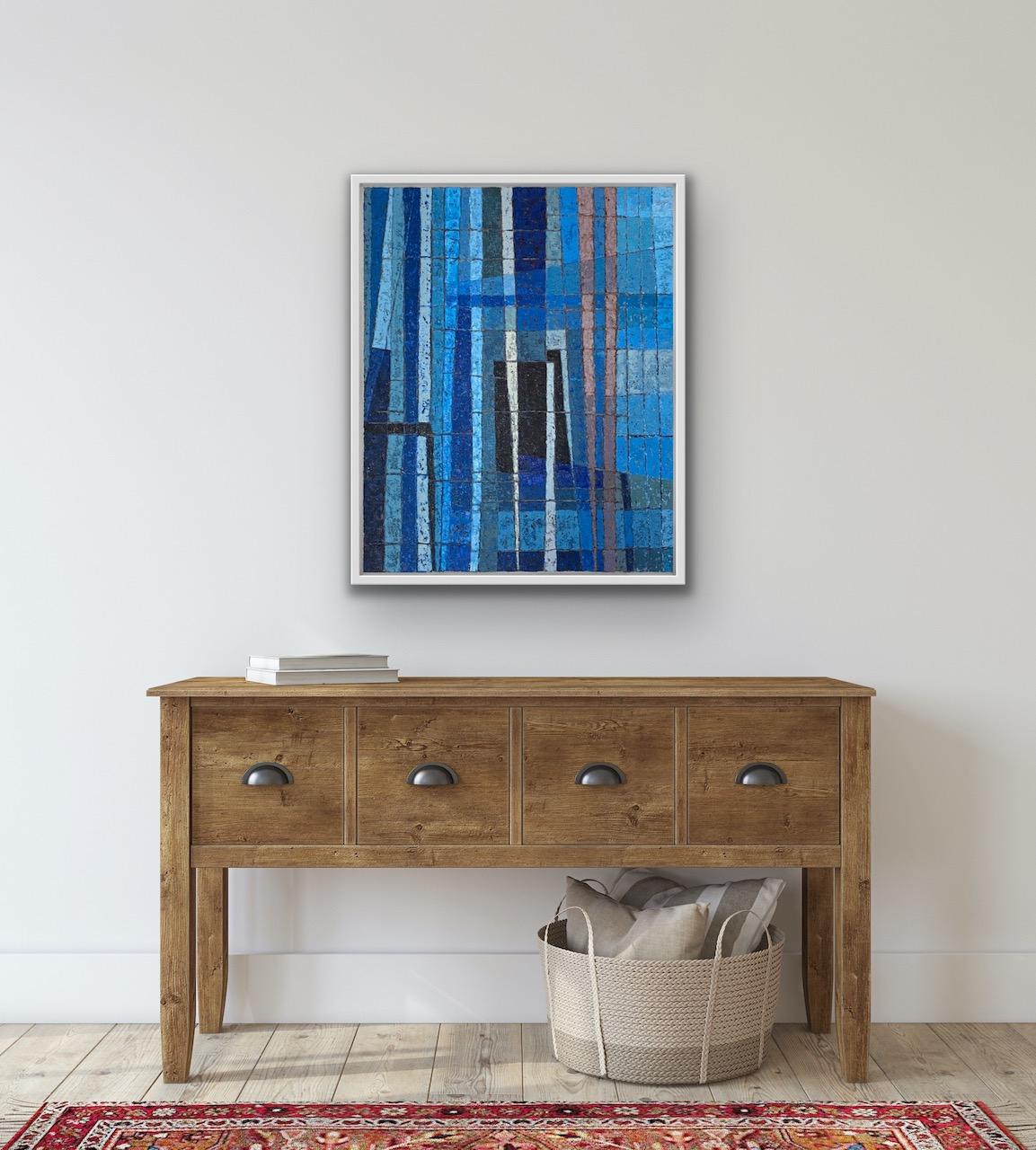 Miles Cole, Intersections, Art abstrait bleu, peinture originale,  en vente 7