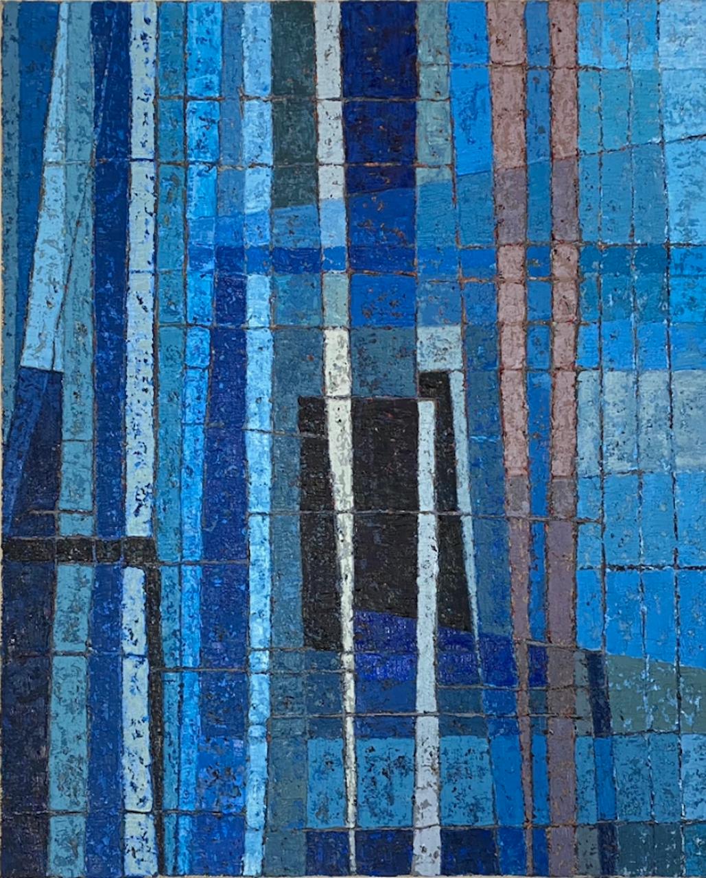 Miles Cole, Intersections, Blue Abstract Art, Original Painting, 