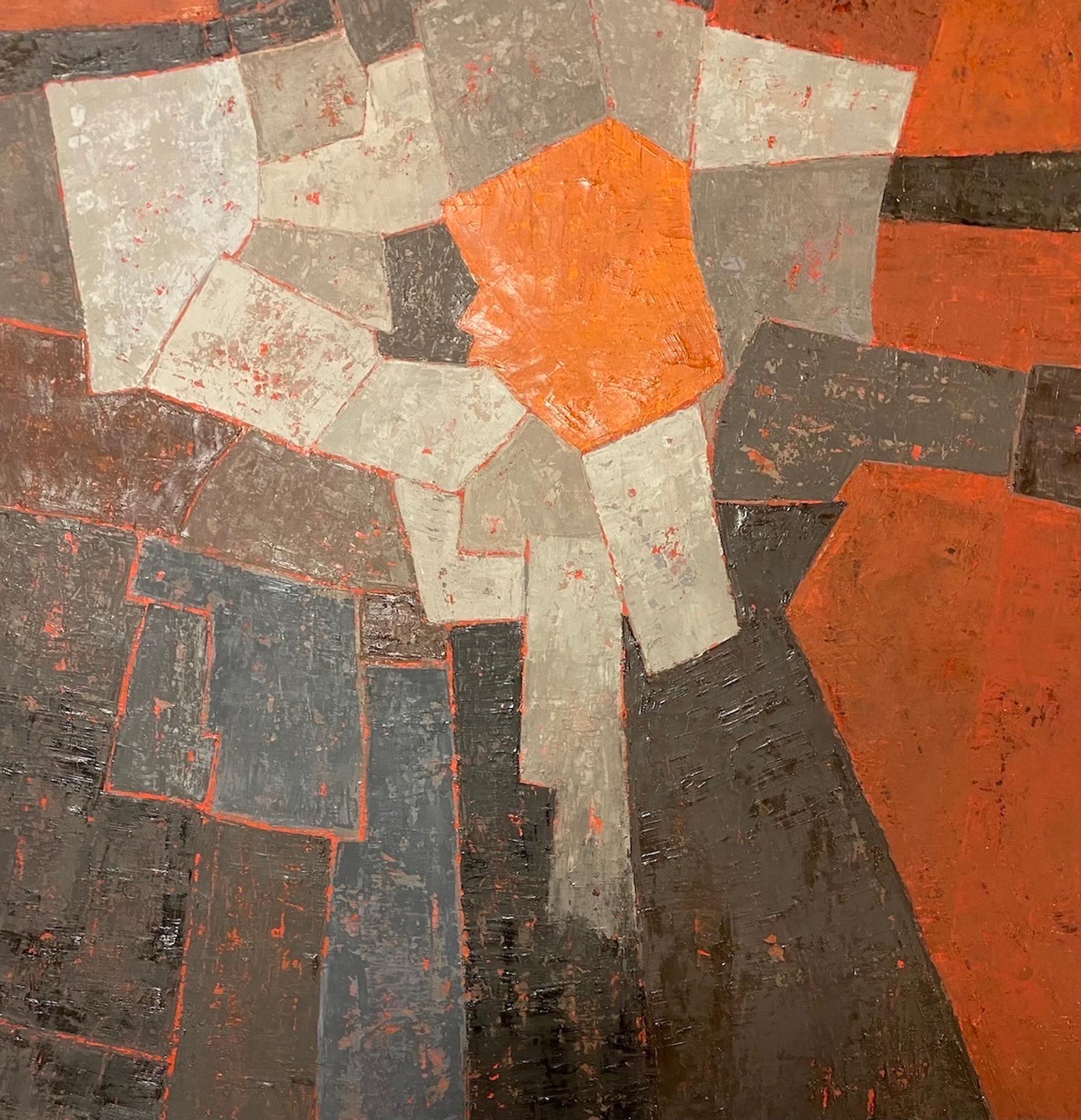 Miles Cole, Red Landscape, Original Painting, Abstract Landscape Art For Sale 1