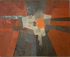 Miles Cole, Red Landscape, Original Painting, Abstract Landscape Art