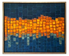 Luci notturne, Opere d'arte paesaggistiche, Dipinti a olio originali, Arte astratta