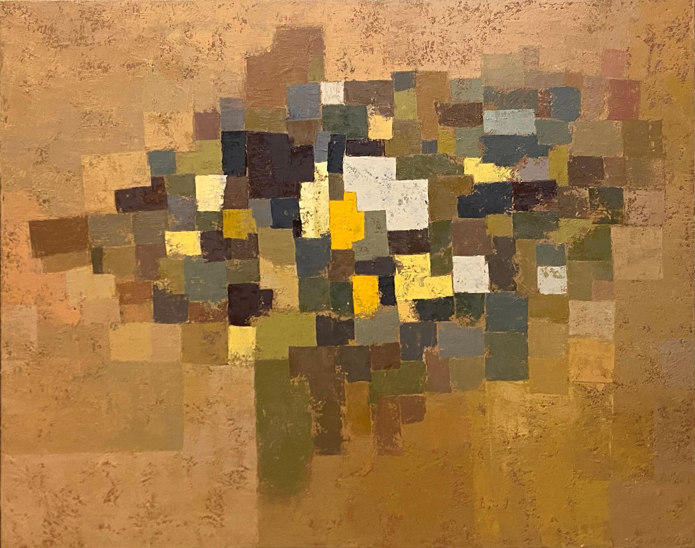 Old Town, Landscape Artwork, Original Oil Painting, Abstract Art