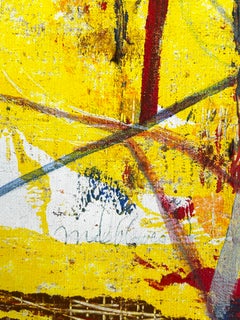 "Untitled" Miles Davis, Abstract, Bright Yellow and Red, Jazz Music, Celebrity