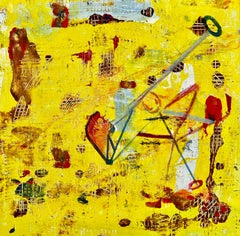 "Untitled" Miles Davis, Abstract, Bright Yellow and Red, Jazz Music, Celebrity
