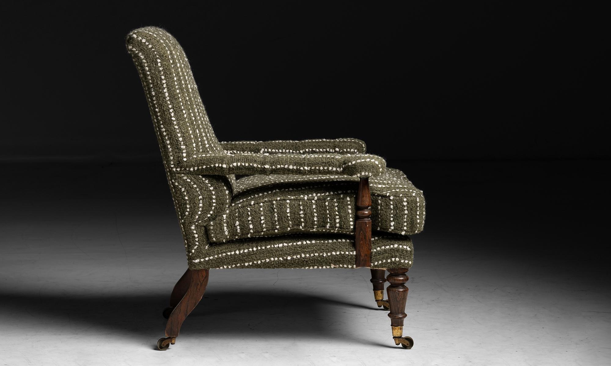 Victorian Miles & Edwards Armchair in Rosemary Hallgarten Fabric Circa 1840