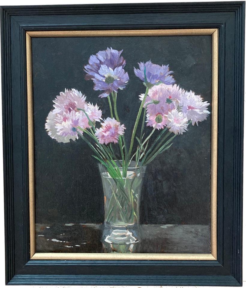 Miles Fletcher de Montmorency, Still life of Cornflowers and Scabius For Sale 1