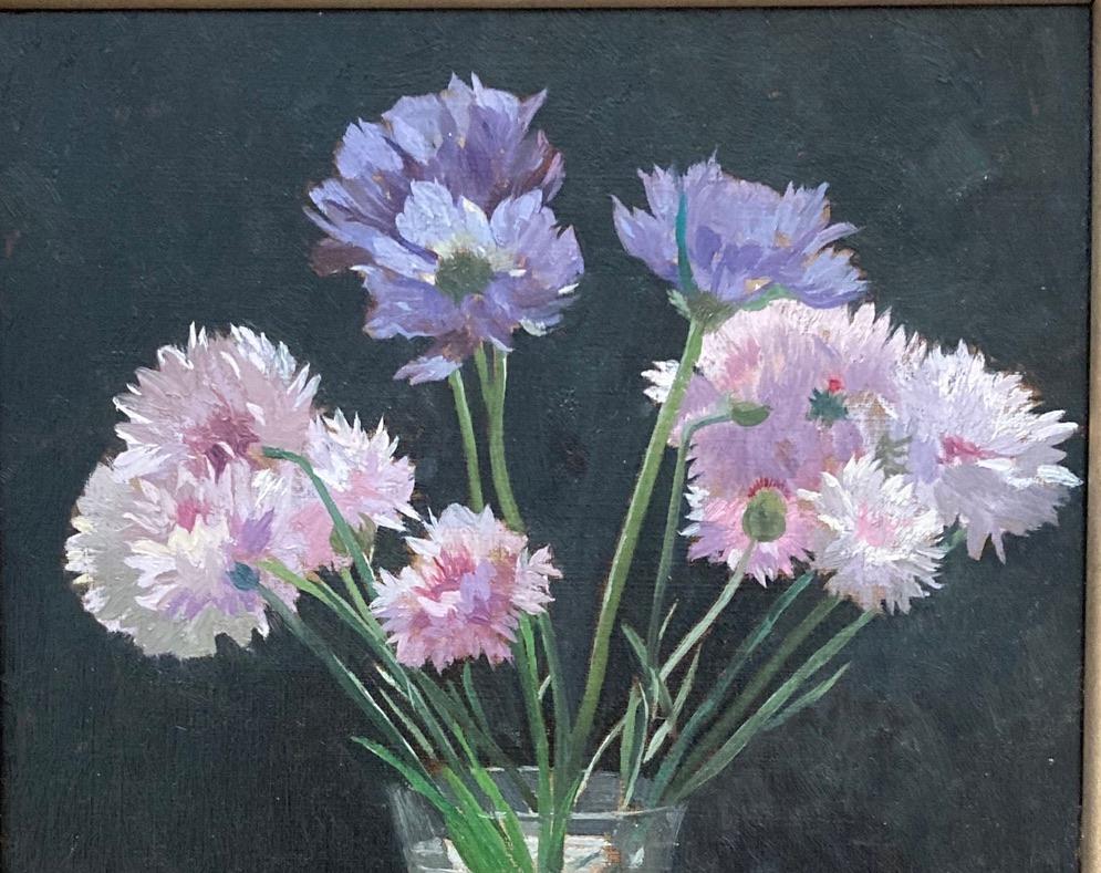 Miles Fletcher de Montmorency, Still life of Cornflowers and Scabius For Sale 3